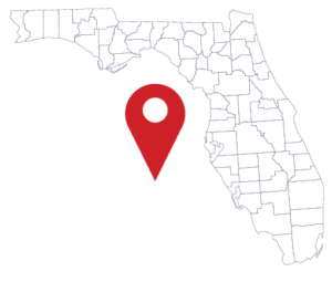 Florida Map with Pinpoint White